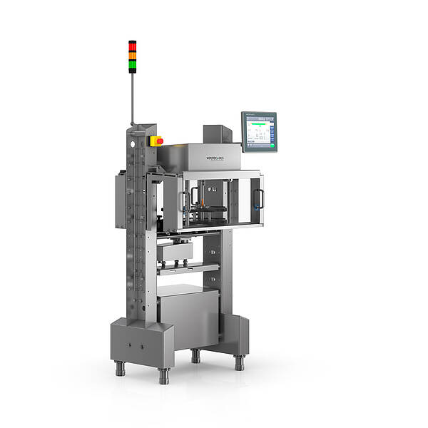 Kontrollwaage HC-A-IS-WD: Hohe Genauigkeit für kippelige und zylindrische Produkte Kontrollwaage HC-A-IS-WD von links