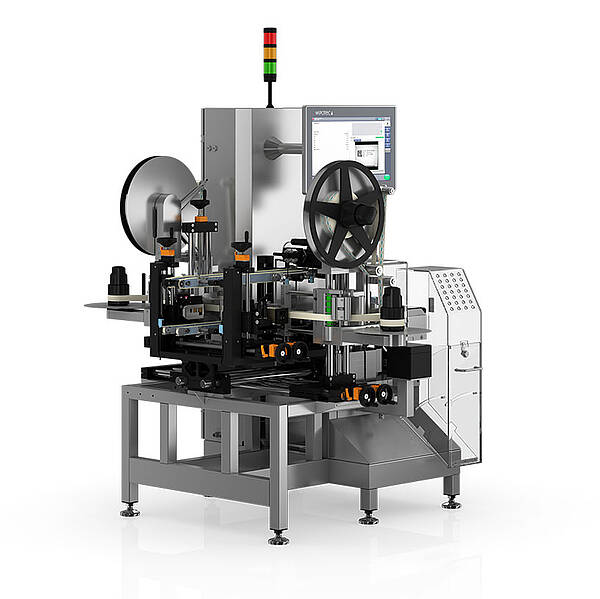 Serialisierung, Gewichtsinspektion und Tamper-Evident für Ihre Produktsicherheit Serialisierung Pharma TQS-HC-A mit Tamper-Evident von links