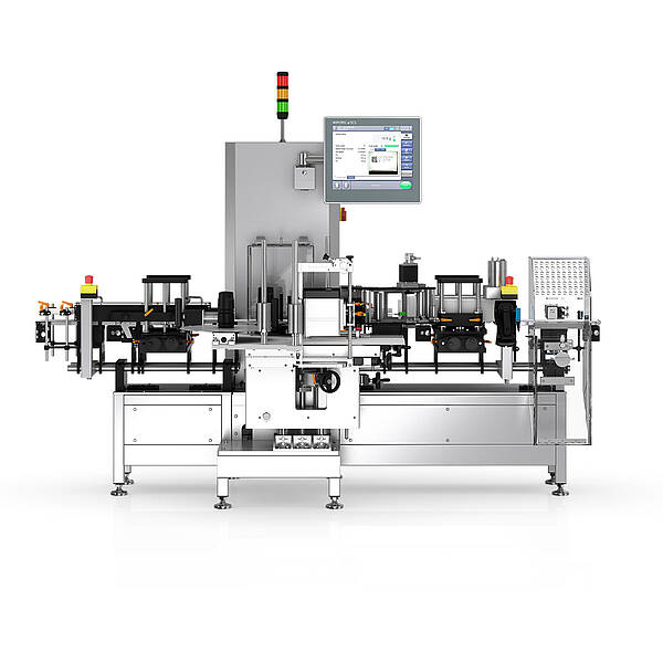 Hoher Durchsatz bis zu 600 Stk/min (300 Stk/min als Standard) Serialisierung Pharma TQS-BP Frontansicht