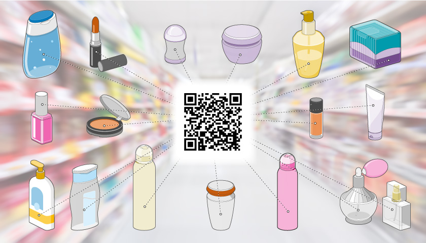 Cosmetic products with clear marking for traceability and quality control